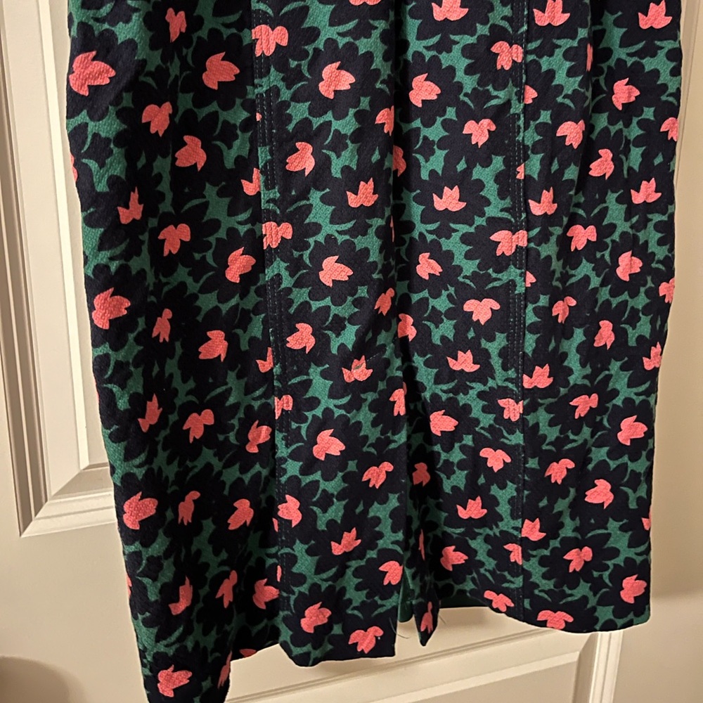 Boden Forest & Navy Floral Louise Textured Midi Sheath Dress US6R - Picture 9 of 12